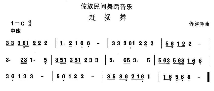 中国民族民间舞曲选（十四、傣族舞蹈：赶摆）