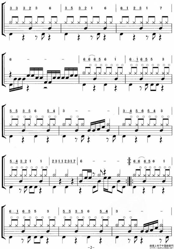 大阪城的姑娘（摇滚乐鼓谱）