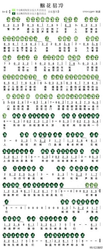 烟花易冷（陶笛谱）