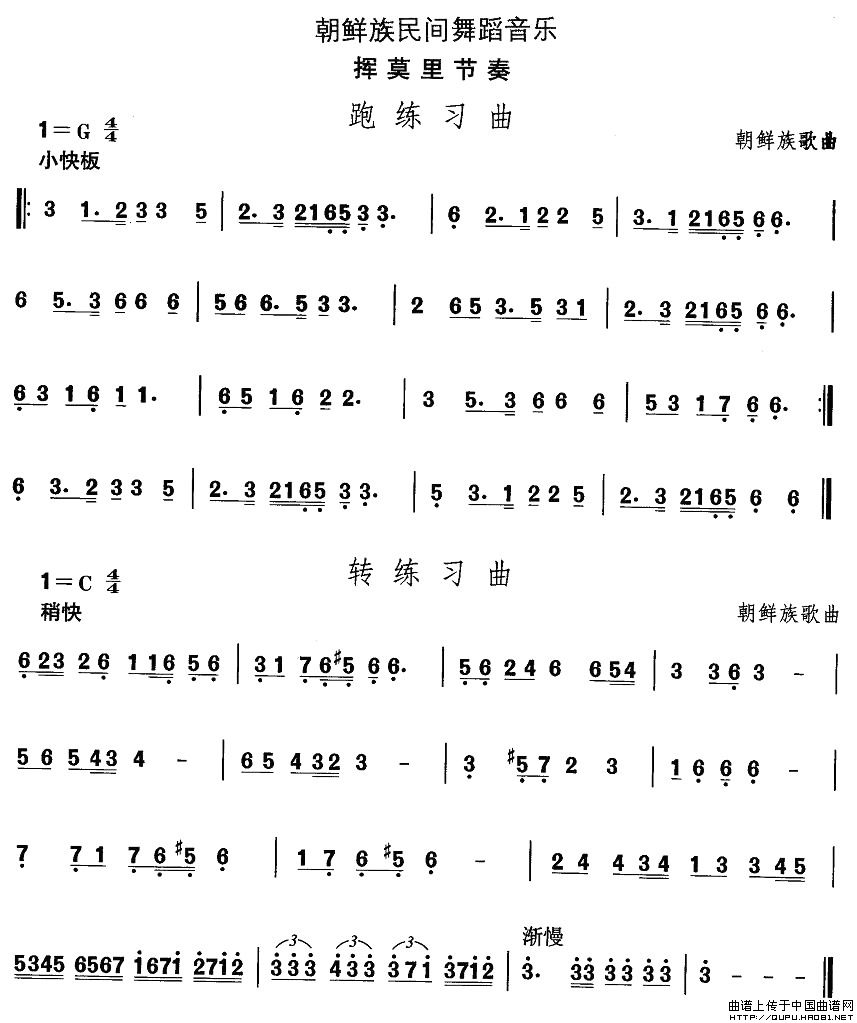 中国民族民间舞曲选（十一)朝鲜族舞蹈：挥莫里节）