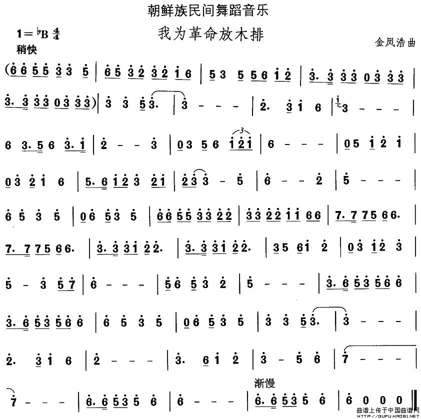 中国民族民间舞曲选（十一)朝鲜族舞蹈：我为革命放木）