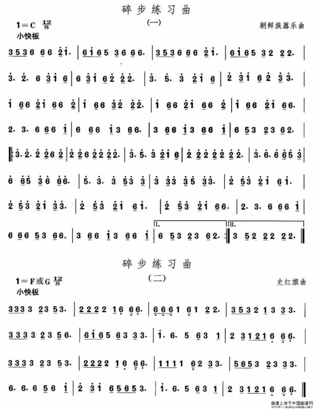 中国民族民间舞曲选（十一)朝鲜族舞蹈：碎步练习）