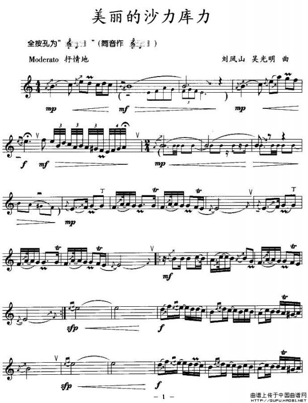 美丽的沙力库力（竖笛）