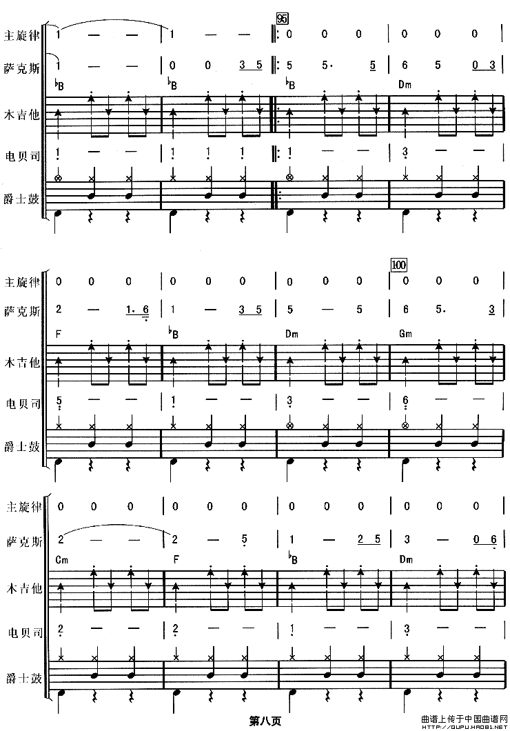 其实你不懂我的心（华尔兹、电声乐队总谱）
