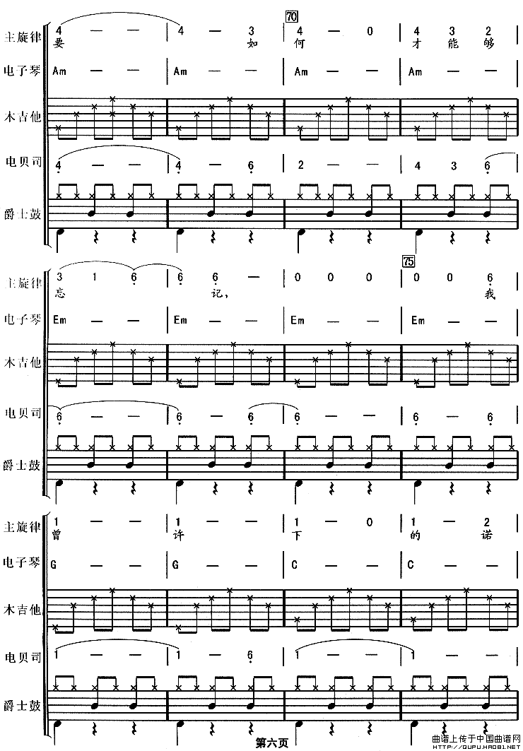 痛哭的人（华尔兹、电声乐队总谱）