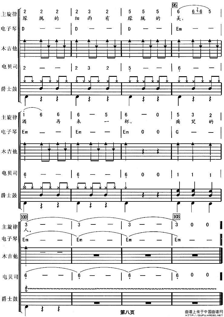 痛哭的人（华尔兹、电声乐队总谱）