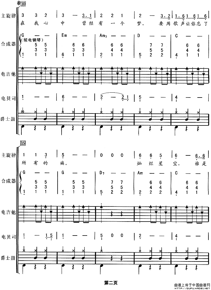 真心英雄（华尔兹、电声乐队总谱）