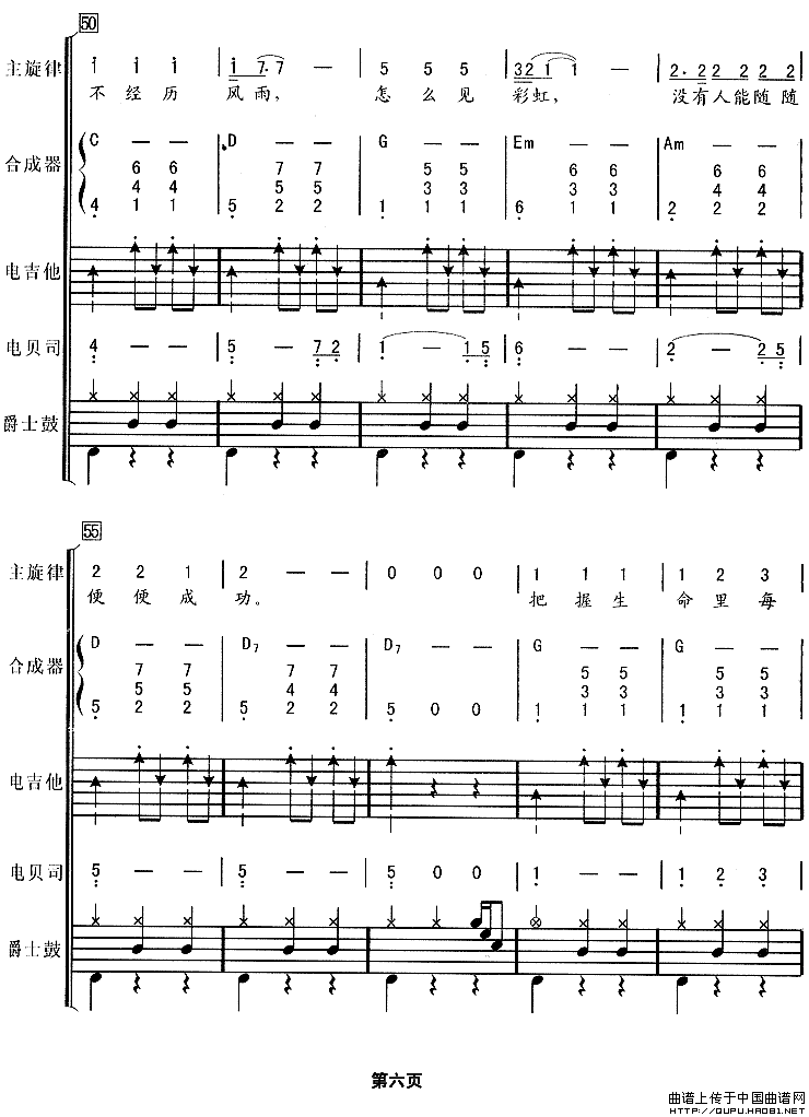 真心英雄（华尔兹、电声乐队总谱）