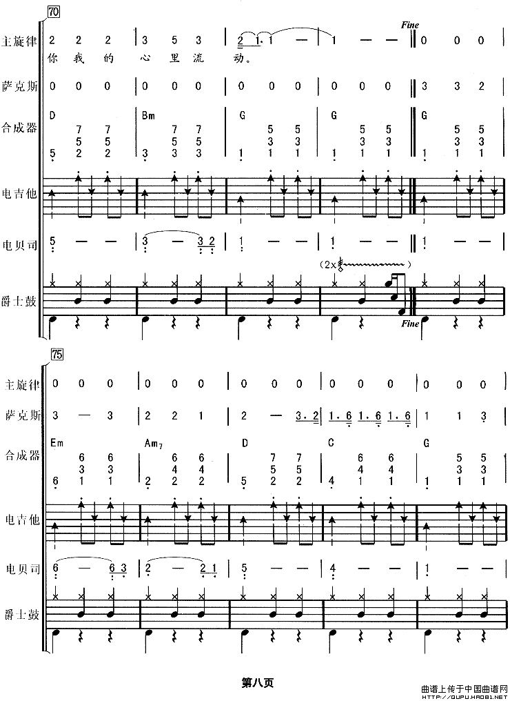 真心英雄（华尔兹、电声乐队总谱）