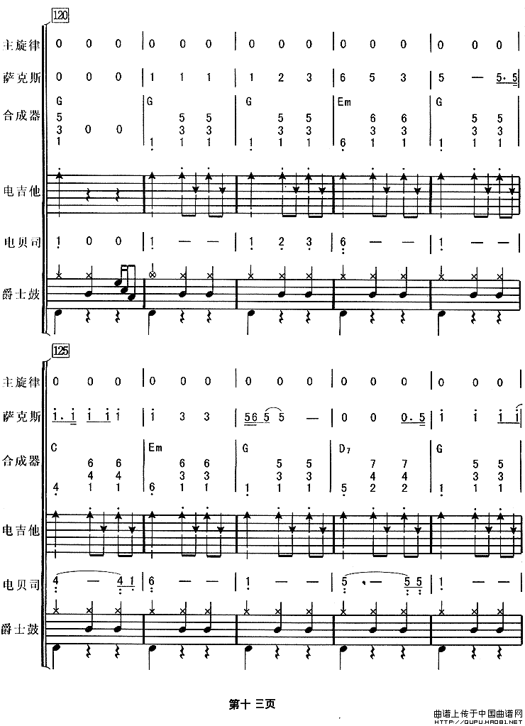 真心英雄（华尔兹、电声乐队总谱）