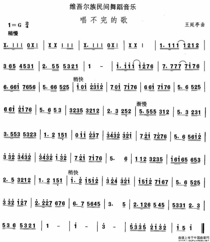 中国民族民间舞曲选（十)维吾尔族舞蹈：唱不完的）