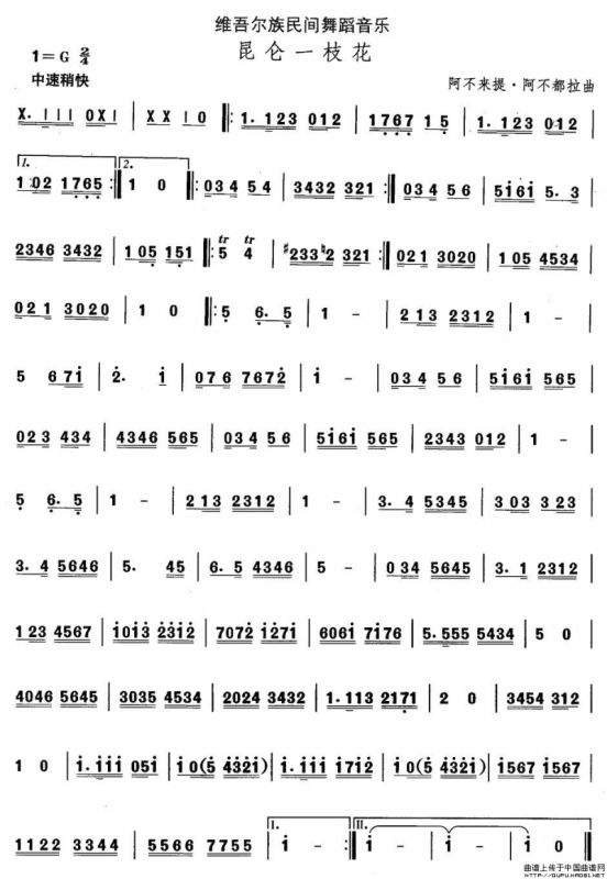 中国民族民间舞曲选（十)维吾尔族舞蹈：昆仑一枝）
