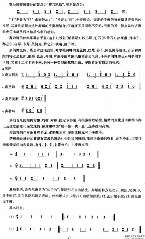 中国民族民间舞曲选（十)维吾尔族舞蹈：音乐简）