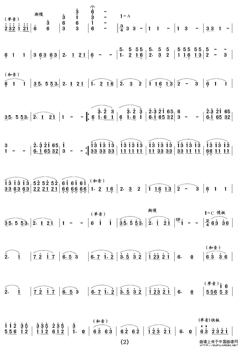 瑶族舞曲（笙谱）