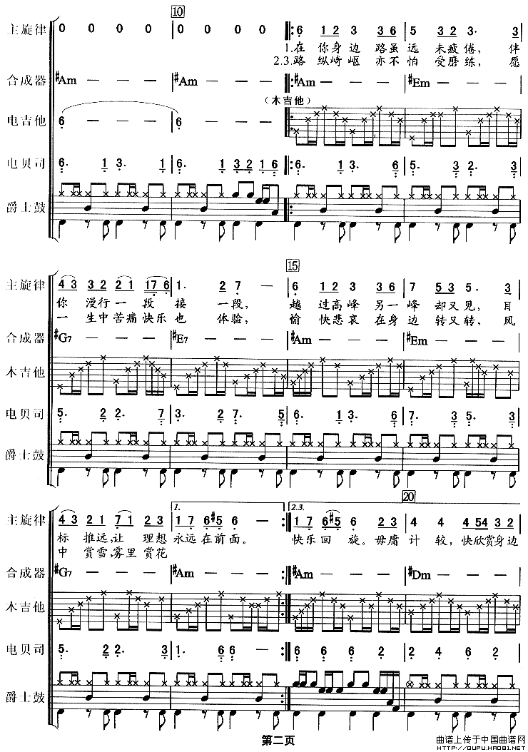 漫步人生路（吉特巴、电声乐队总谱）