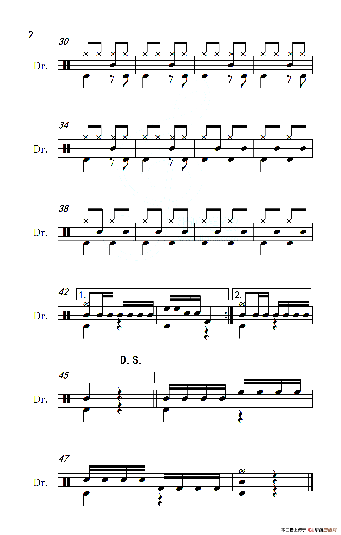 蓝精灵之歌（架子鼓谱）