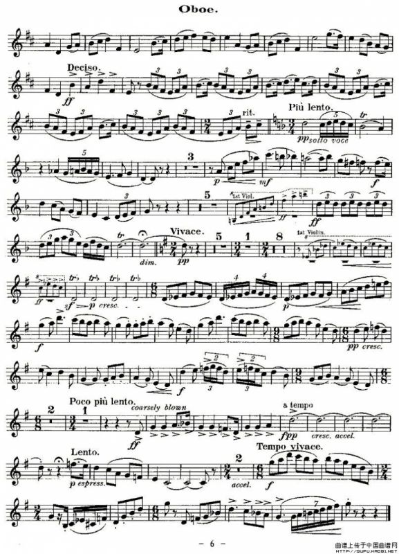 QUINTET.No1.（双簧管+弦乐五重奏、双簧管分谱）