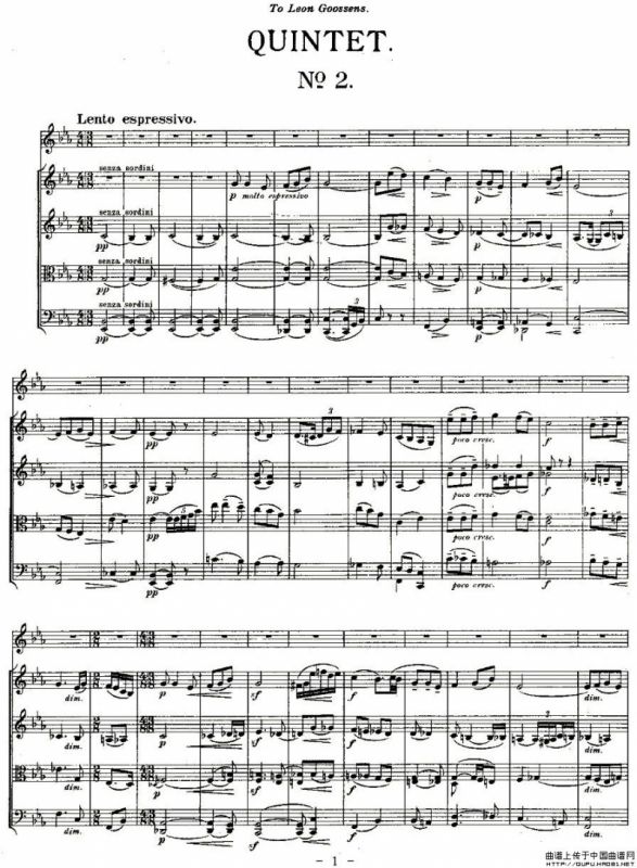 QUINTET.No2.（双簧管+弦乐五重奏第二乐章、总谱）