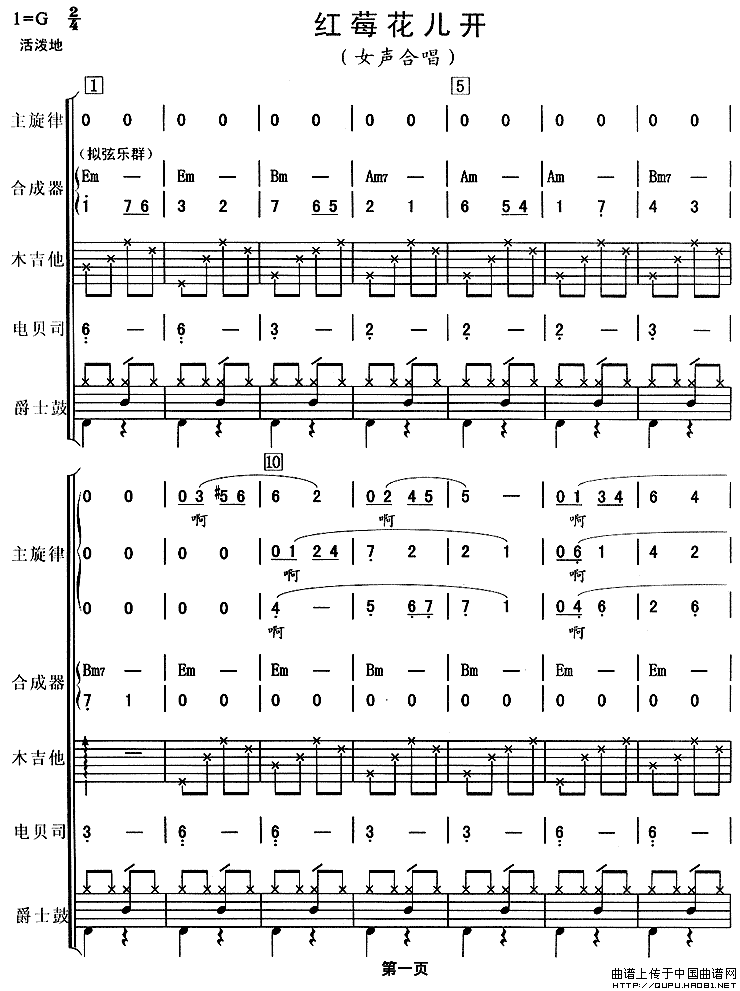 红梅花儿开（吉特巴、乐队总谱）