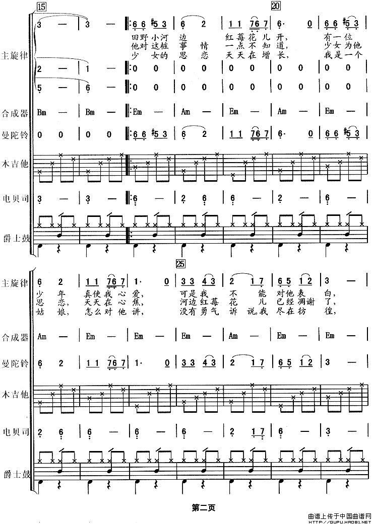 红梅花儿开（吉特巴、乐队总谱）