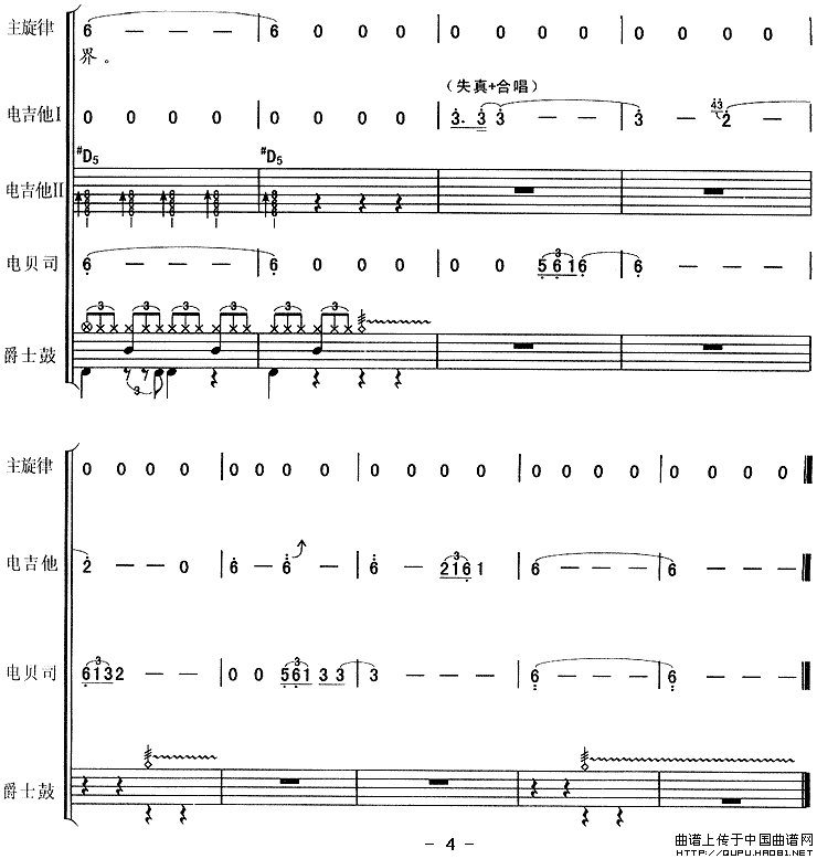 你不会了解（乐队总谱）