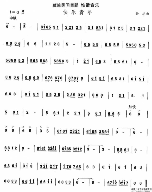 中国民族民间舞曲选（七)藏族舞蹈：堆谐-快乐青）