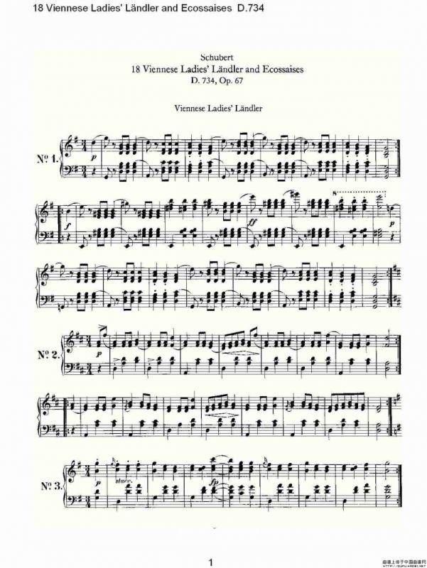 18 Viennese Ladies L?ndler and Ecossaises D.