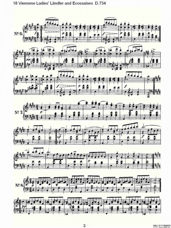 18 Viennese Ladies L?ndler and Ecossaises D.
