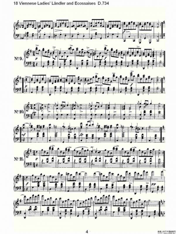 18 Viennese Ladies L?ndler and Ecossaises D.