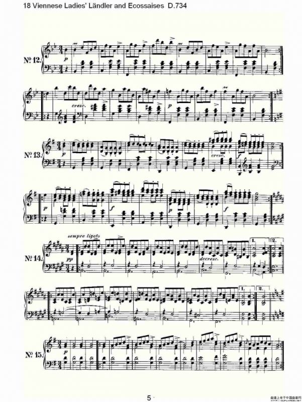 18 Viennese Ladies L?ndler and Ecossaises D.
