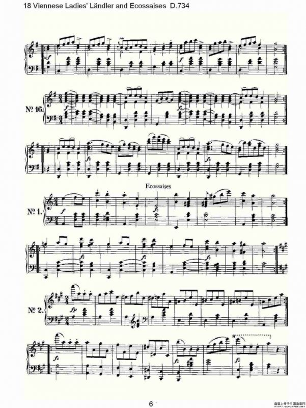 18 Viennese Ladies L?ndler and Ecossaises D.