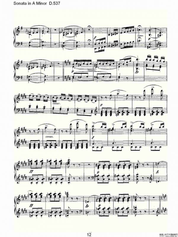 Sonata in A Minor D.537（A小调奏鸣曲D.537）