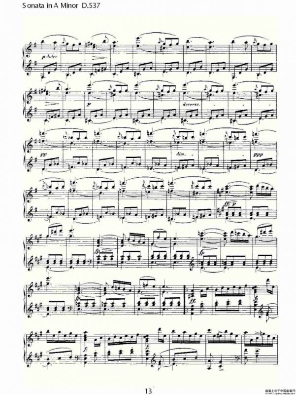 Sonata in A Minor D.537（A小调奏鸣曲D.537）