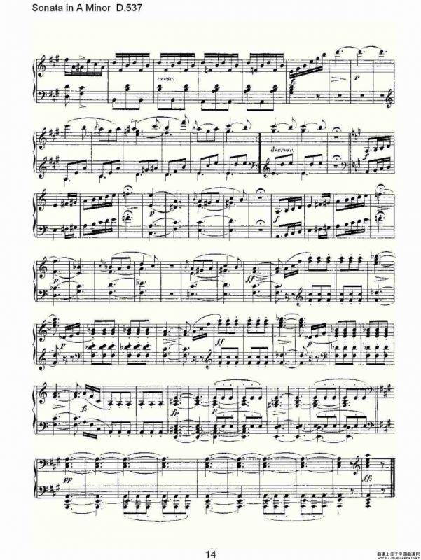 Sonata in A Minor D.537（A小调奏鸣曲D.537）