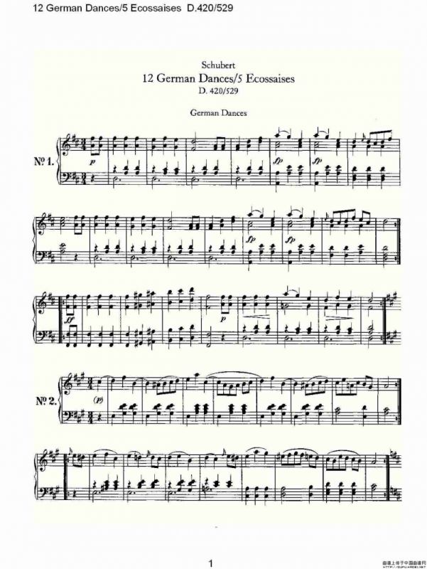12 German Dances/5 Ecossaises D.420/529