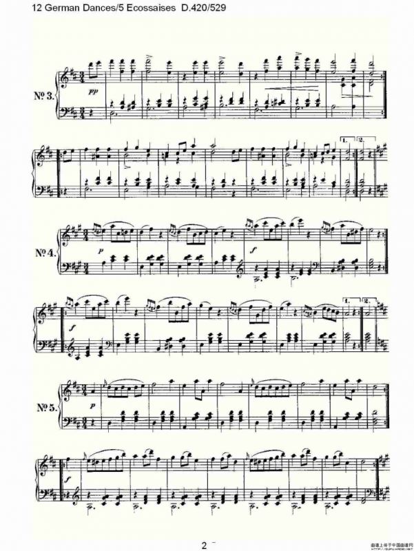 12 German Dances/5 Ecossaises D.420/529