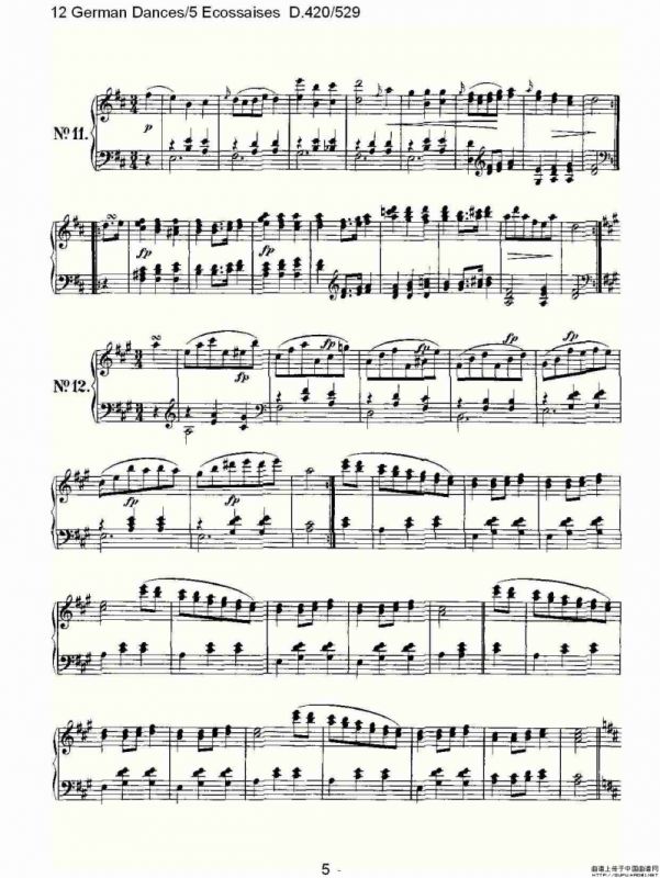 12 German Dances/5 Ecossaises D.420/529