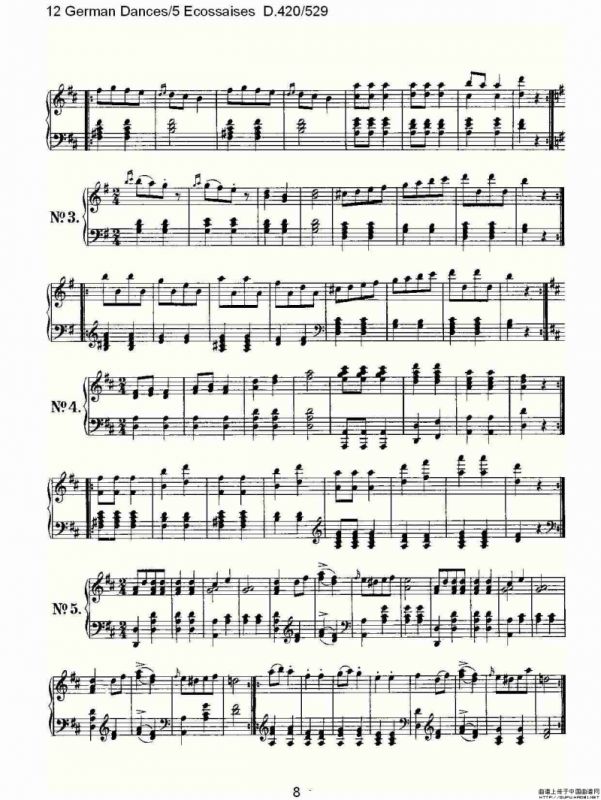 12 German Dances/5 Ecossaises D.420/529