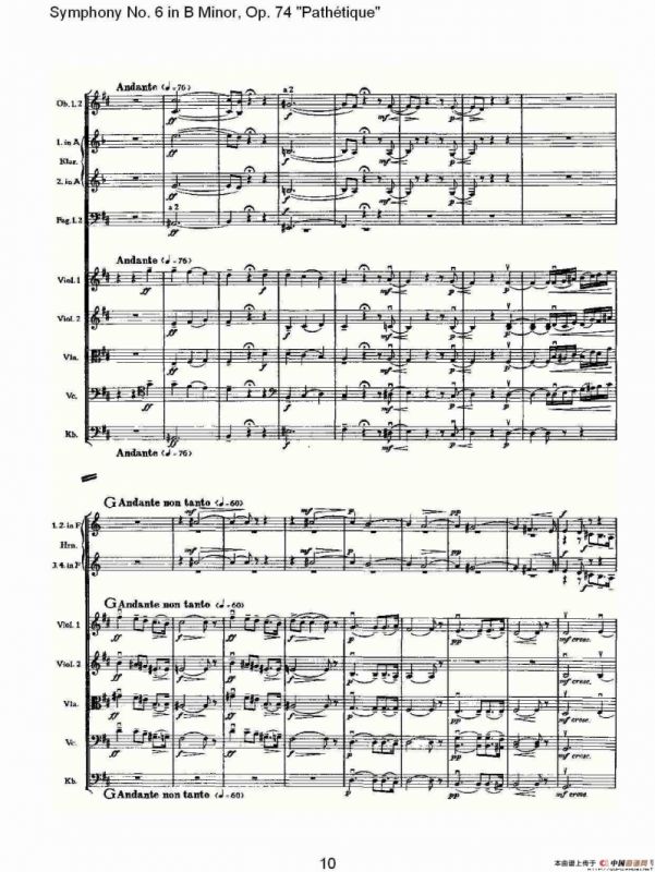 B小调第六交响曲,Op.74（第四乐章[一]）