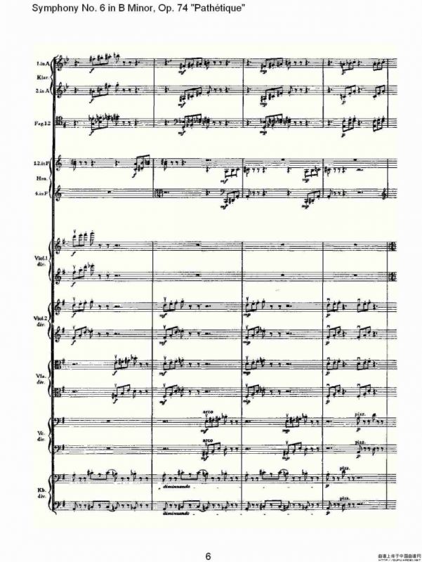 B小调第六交响曲,Op.74（第三乐章[一]）