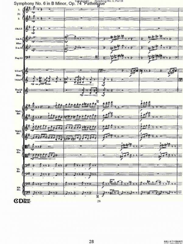 B小调第六交响曲,Op.74（第三乐章[一]）