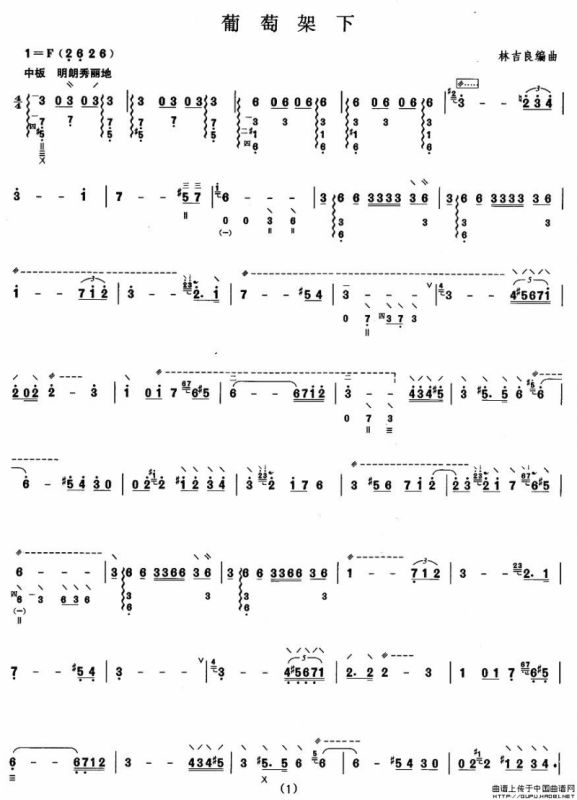 柳琴考级曲目七级：葡萄架下