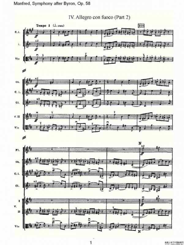 Manfred, Symphony after Byron, Op.58第四乐章第二部（一）