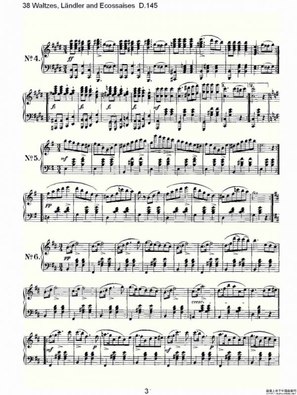 38华尔兹舞曲, L?ndler and Ecossaises D.145