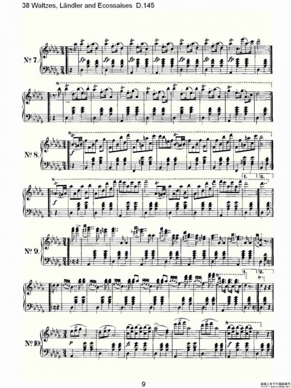 38华尔兹舞曲, L?ndler and Ecossaises D.145