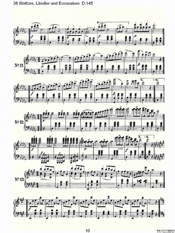 38华尔兹舞曲, L?ndler and Ecossaises D.145