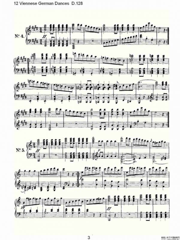 12 Viennese German Dances D.128（12德国维也纳舞曲D.128）