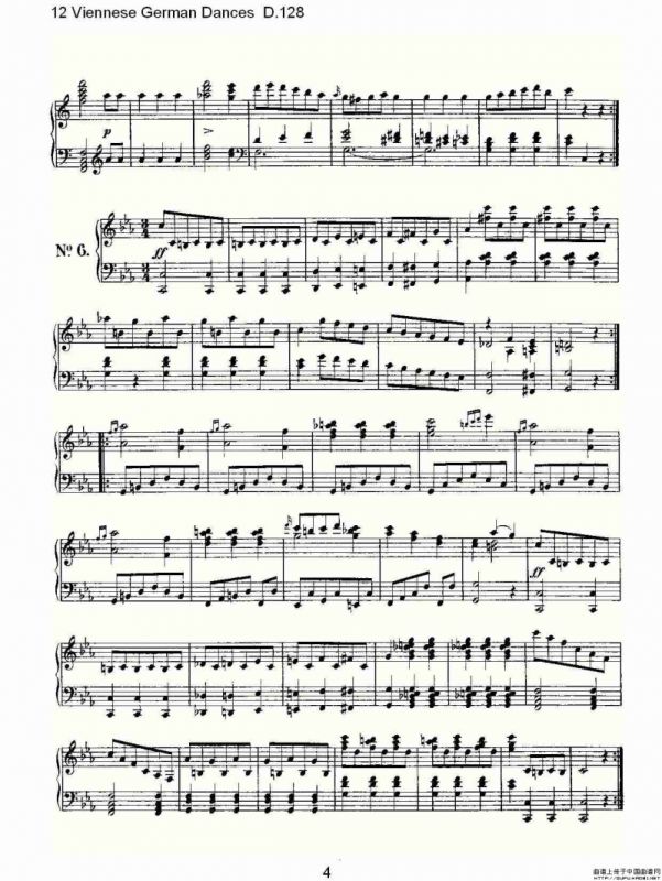 12 Viennese German Dances D.128（12德国维也纳舞曲D.128）