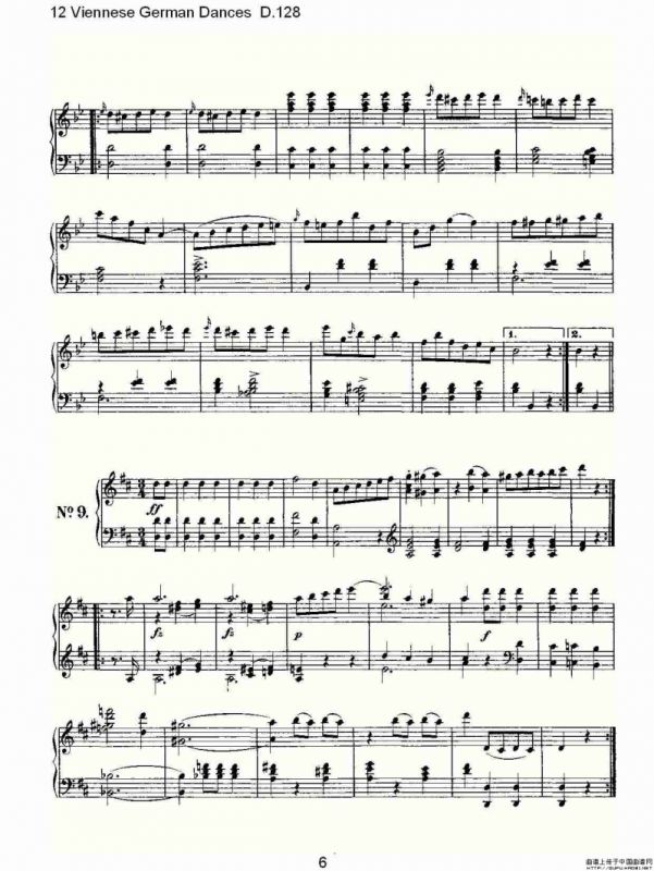 12 Viennese German Dances D.128（12德国维也纳舞曲D.128）