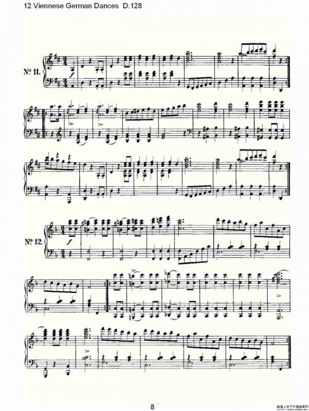 12 Viennese German Dances D.128（12德国维也纳舞曲D.128）